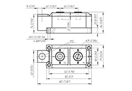 Dimensions of diode modules MD3-800, MD4-800, MD5-800, MD3-1000, MD4-1000, MD5-1000
