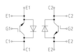 Topologia del modulo IGBT FF600R17KE3_B2