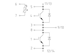 Topologia del modulo IGBT FF2400RB12IP7P