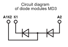 Connection diagram of power diode module MD3