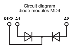 Connection diagram of power diode module MD4