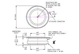 Cancello distribuito Tiristore R1158NS24N (D350SH24) Dimensioni