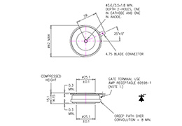 Cancello distribuito Tiristore R0577YS12E (R185SH12) Dimensioni