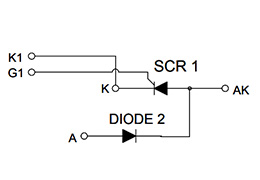 Schema del circuito dei Moduli a Tiristori