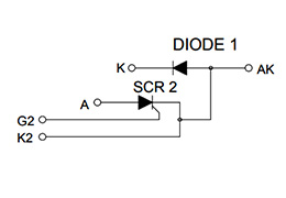 Schema del circuito dei Moduli a Tiristori