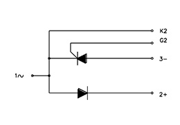 Schema del circuito dei Moduli a Tiristori