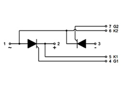 Schema del circuito dei moduli a tiristori Schema del circuito dei moduli a tiristori