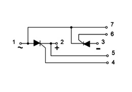 Schema del circuito dei moduli a tiristori Schema del circuito dei moduli a tiristori