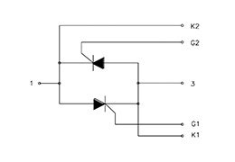 Schema del circuito dei moduli a tiristori