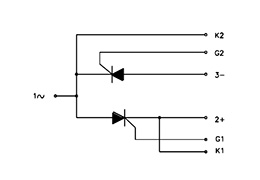 Schema del circuito dei moduli a tiristori