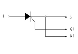Schema del circuito dei moduli a tiristori Schema del circuito dei moduli a tiristori